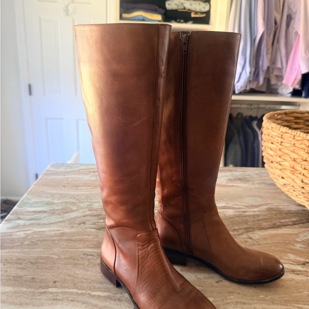Antonio Melani Brown Leather Knee-High Boots, size 7